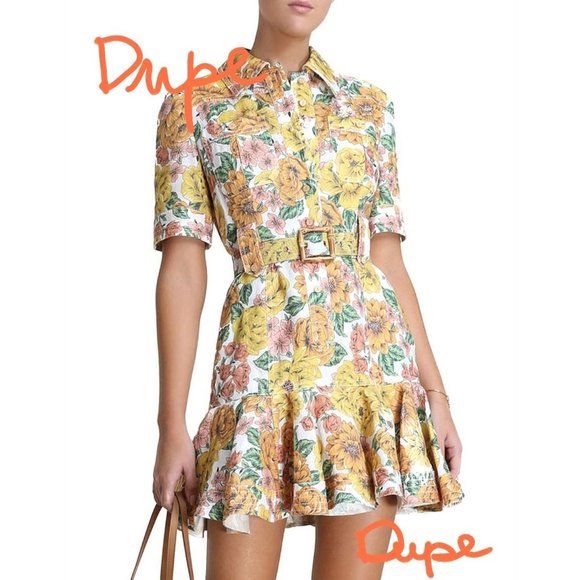 La' Ros Poppy Belted Peplum Mini Pocket Button-up Collared Dress, Sz S - Picture 12 of 12